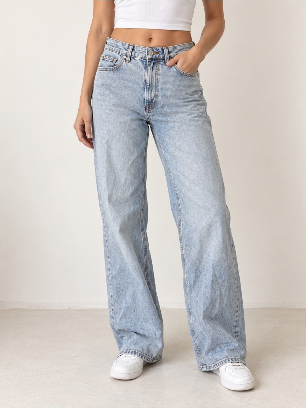 Zara Light Blue Straight Leg Jeans